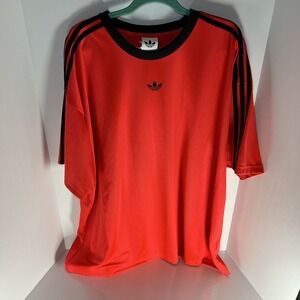 NWT MEN'S ADIDAS ORIGINALS ADICOLOR TREFOIL JACQUARD SHIRT MEN'S 2XL JW5881 RED